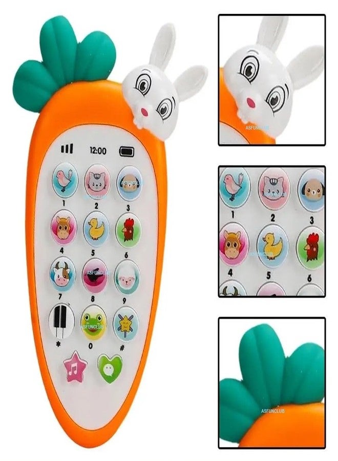 ASFunClub FunClub Radish Style Cute Rabbit Face Pretend Play Cell Phone Toy for Kids Toddlers with Music, Ringtones Lights-Birthday Party Favors and Gifts for Boy Sound Toys for Baby Toy Gift Toy_Multicolor,1Pc - Image 4